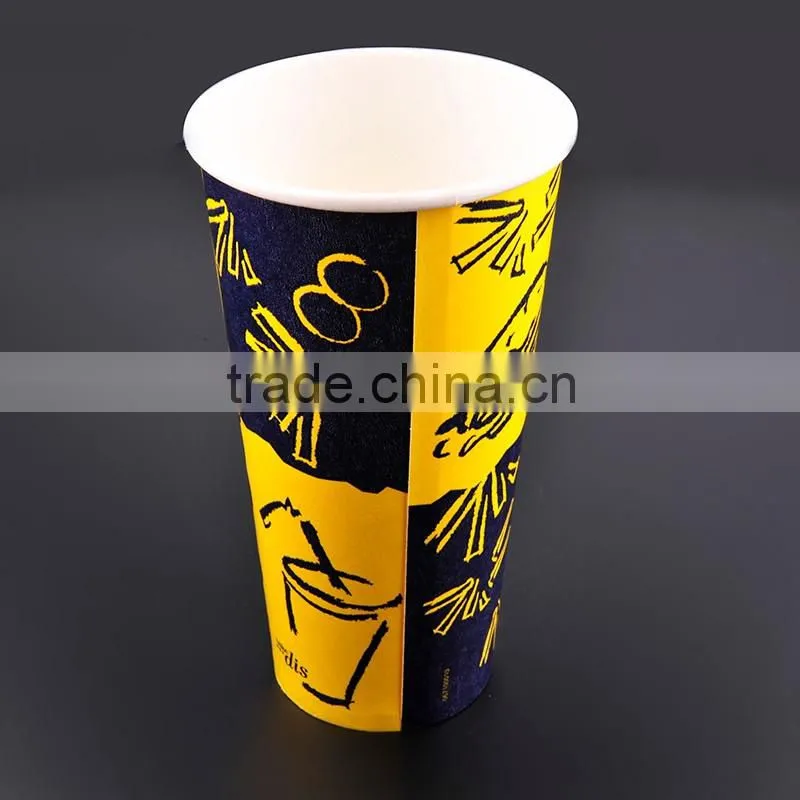 Logo printed disposable cold paper cup, soda drink paper cup, cold paper cup