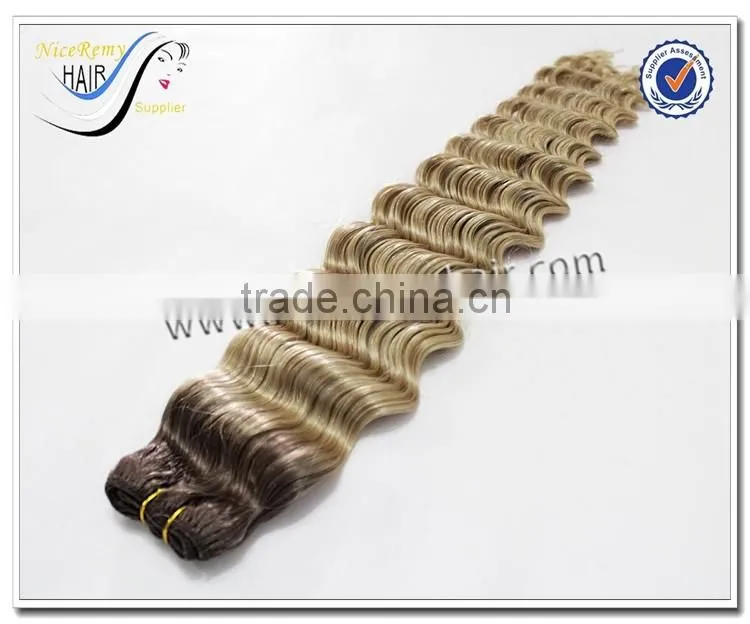 Top Quality Fast Delivery Wholesale Blonde Wavy Deep Curly Ombre Weave 100 Virgin Human Hair