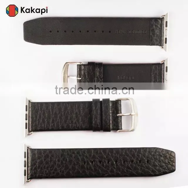 38mm Genuine Leather Strap Wrist Band Replacement Metal Clasp for Apple Watch All Models 38mm MT-3913