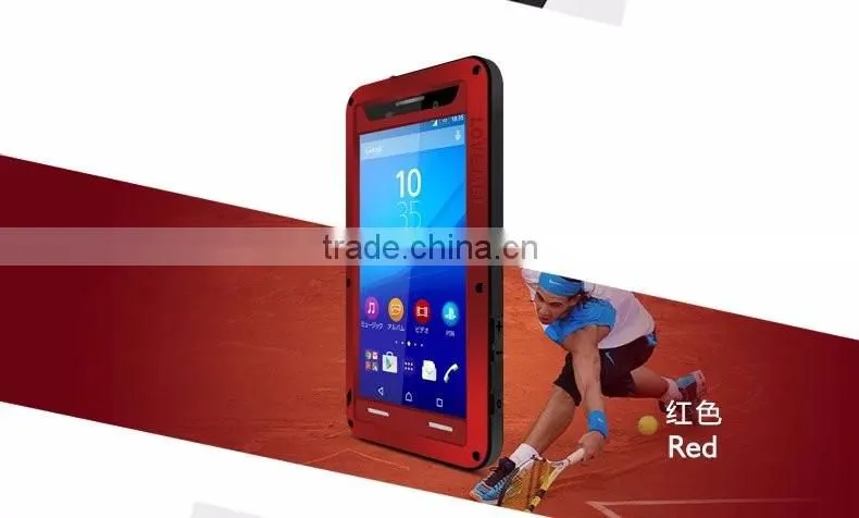 Original Love Mei Waterproof Case For Sony Xperia m5 Shockproof Metal Powerful Gorilla Glass Hybrid Phone Cover Case TB-0151