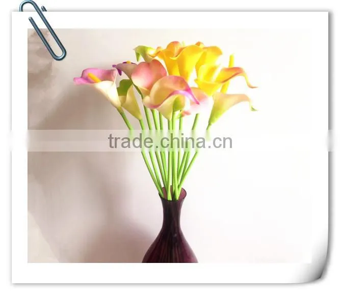 Made hand decoration indoor and outdoor pink real touch callas