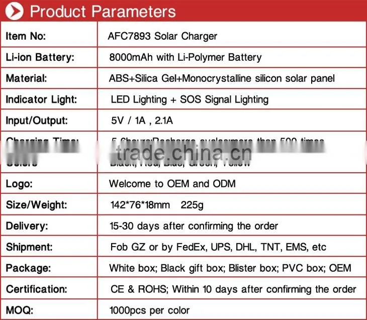 Phone stand Best quality with 8000mAh move power bank solar charger