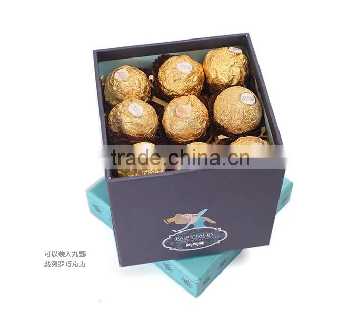 Drawer type cardboard paper packing gift boxes with handle