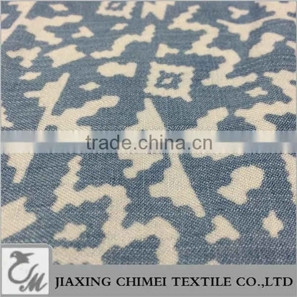jiaxing warp and weft slub with printed pattern of tencel denim for denim jean