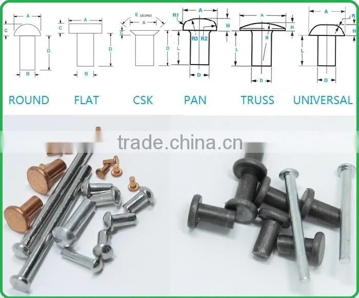 PAN HEAD ALUMINUM SOLID RIVETS