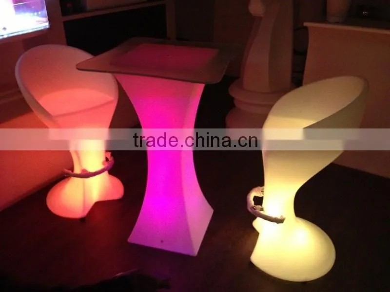 led lighting rental furniture illuminated acrylic clear light LED bar seating / led plastic party chair / white wedding chair