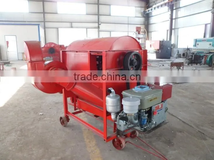 Wheat barely thresher machine with diesel engine drive