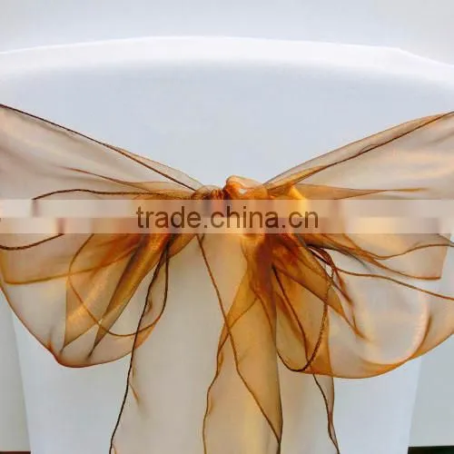 Transparent Chair Decoration Tie Organza Sash for Banquet