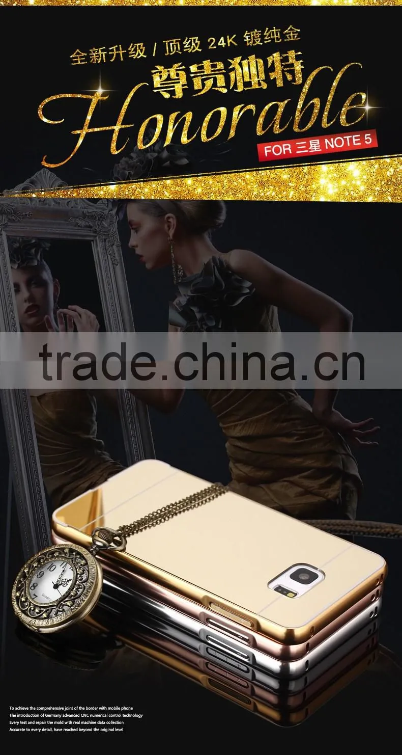 High Quality Aluminum Felt Case Cell Phone Bumper Case Whith Mirror Cover For Samsung Galaxy Note 3 Mirror Case