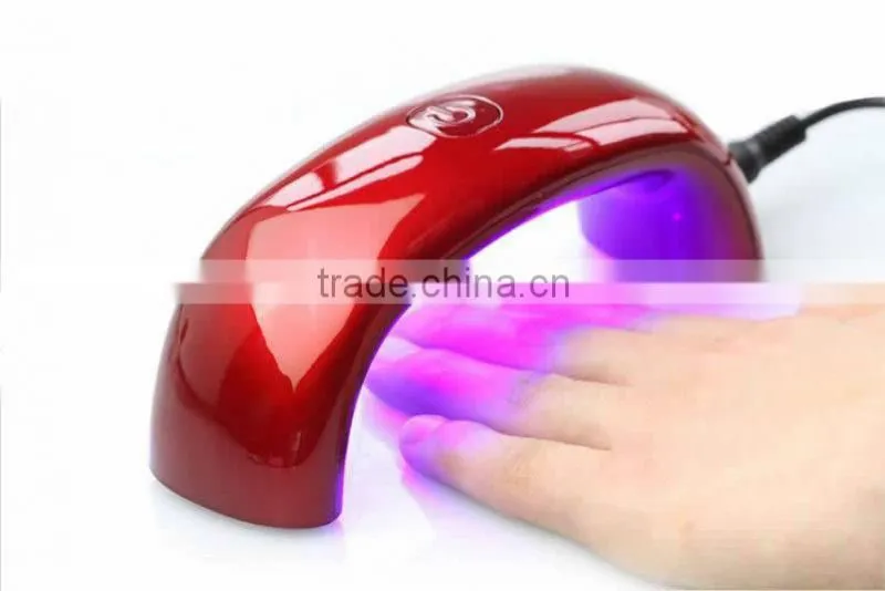 Amazon New Portable (395mm~405mm)9W Rainbow LED Lamp 6atts LED Nail Light mini nail LED dryer