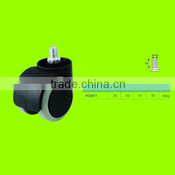 hot sale high quality thread stem twin wheel caster for office chair (FC2811)