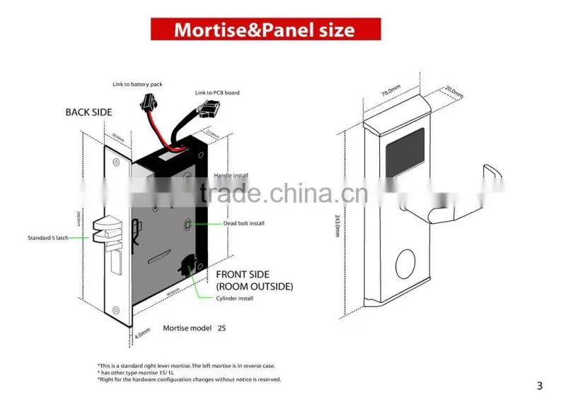 zinc alloy IC/ID card hotel door lock.RFID card hotel lock,hotel door lock