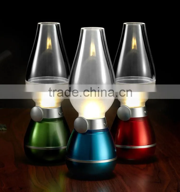 New traditional Retro Vintage LED table Lamp USB Rechargeable Blowing Control Night Light Lamp fancy Table Lamp Room Decoration