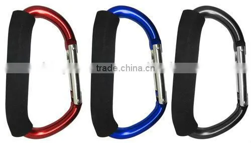 TC-454 2013New Hot Sale Mini Aluminum Pear Shape Camping Carabiner With Compass