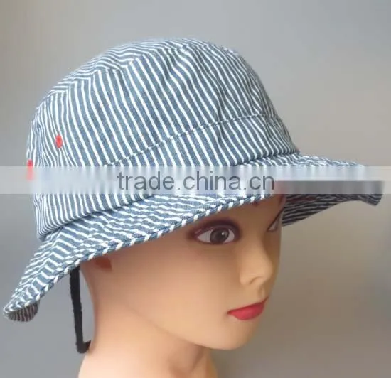 100% cotton striped pattern bucket hat,cool bucket hats,polo cotton bucket hat