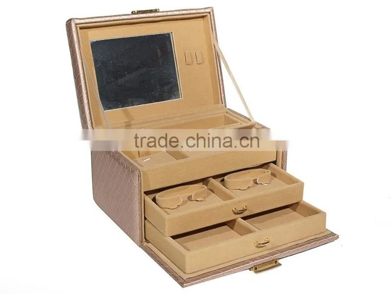 2015 Luxury Fashion Multi-functional Leather Dressing Box With Fish Scales