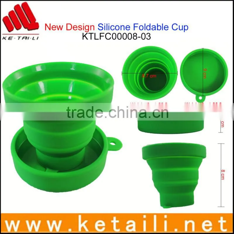 Shenzhen promotional travel gifts silicone rubber folding cup collapsible cups
