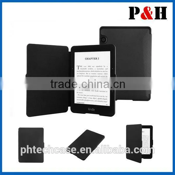 Book style stand leather case for Amazon kindle Voyage
