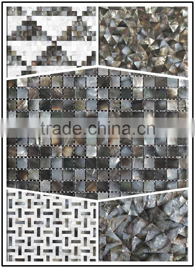 Natual black mother of pearl polished slab size 300*300mm for counter top