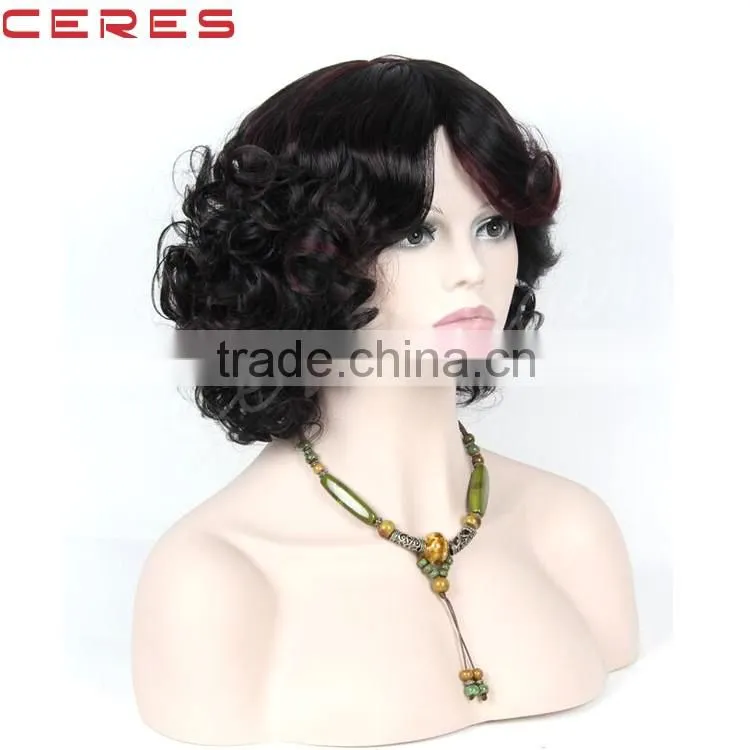 R1B/118# Ombre Color Wig High Temperature Flame Retardant Synthetic Curly Wig