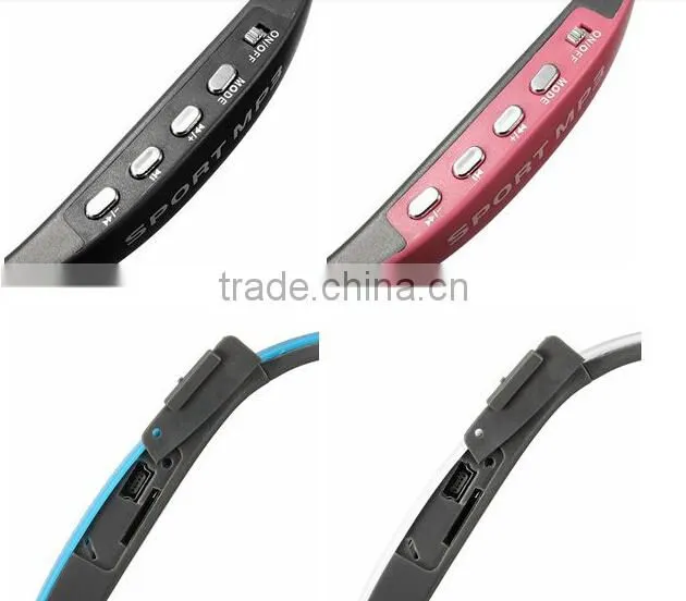 New bulk wireless headset earphone headphone sport mp3 player with FM radio