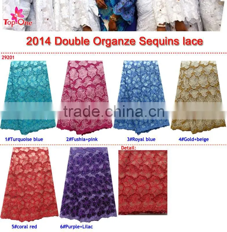 2014 Newest hot selling french lace wedding dress fabric with beads
