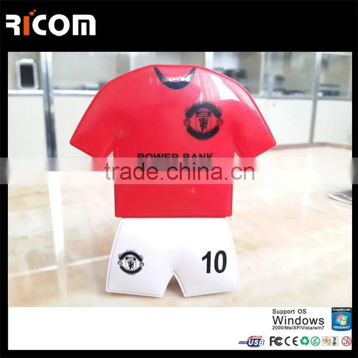 Ricom Shenzhen Cloth T Shirt shape power bank with Sport pattern design--PB102C--Shenzhen Ricom