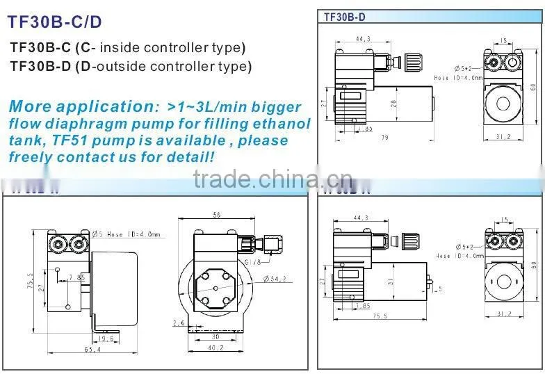 TF30B-H Diaphragm liquid corrosion resistance brushless pump