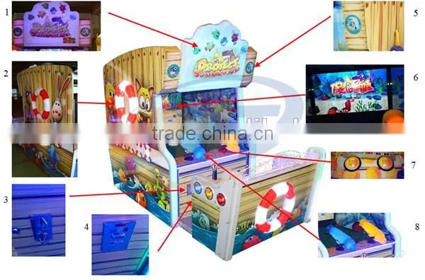Funny Kids coin operated shooting water amusement redemption game machine /amusement game machine for sale