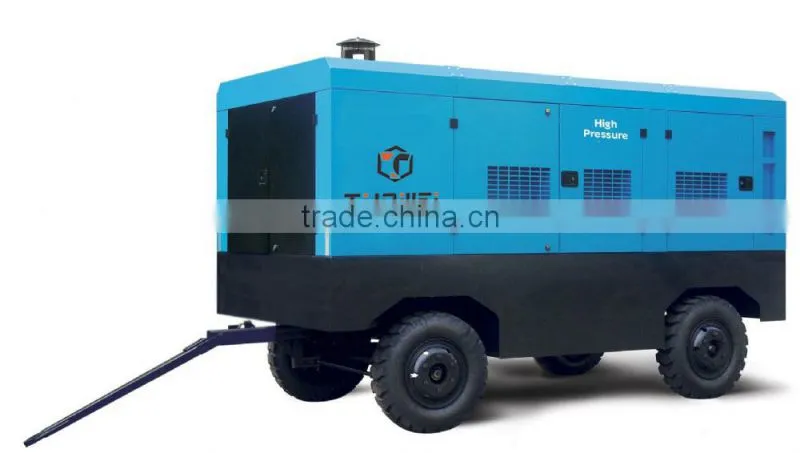 Mobile diesel rotary screw cement trailer compressor