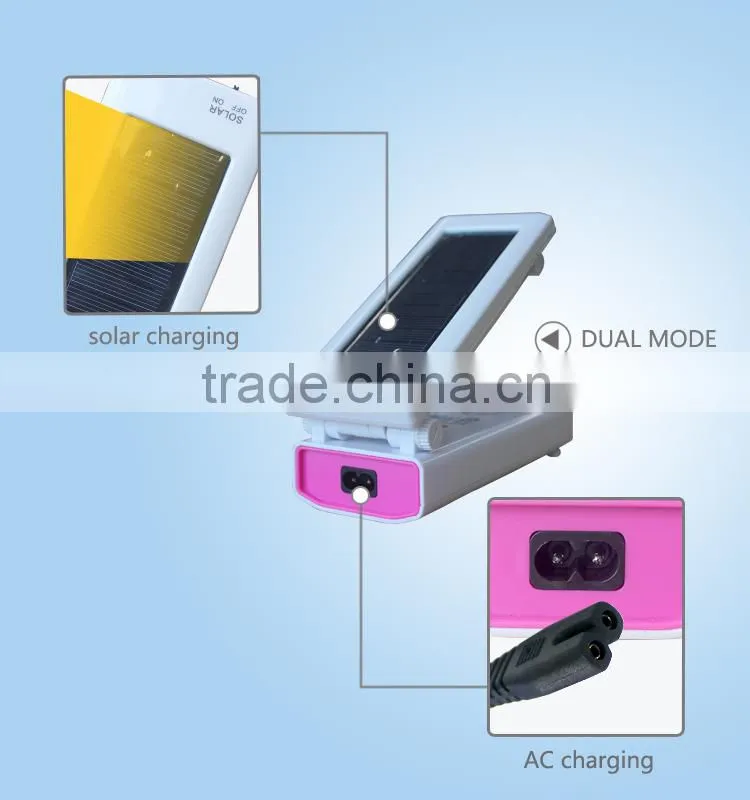 2016 new solar rechargeable book lamp led