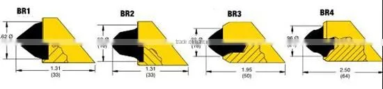 RT1 RT2 weld on carbide flat teeth HDD horizontal directional drilling bits