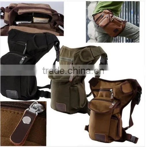 Men Outdoor Canvas Drop Waist Leg Bags;Pack Running Belt;Bicycle and Motorcycle Bags