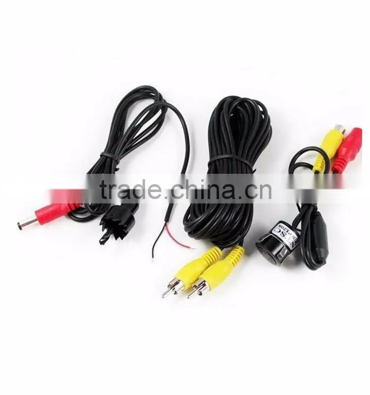 Drill hole bullet style wide angle rear view camera with parking guidelines
