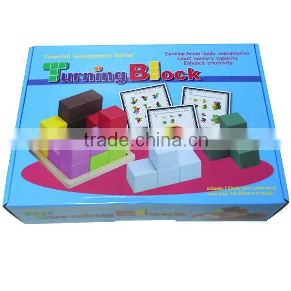 Wooden toy turning block