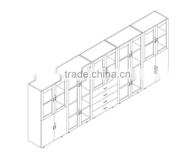 SUNRISE-B024 2012 Hot-sale Modern wood office bookcase furniture