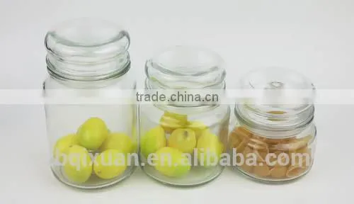 Round Clear Glass Candle Jar with Glass Lid