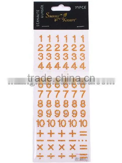 Diamante Number Body Jewelry Sticker