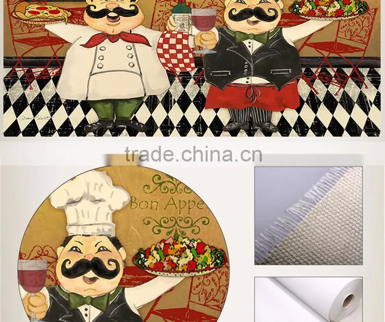 Double fat cook painting canvas,canvas printing for fat cook