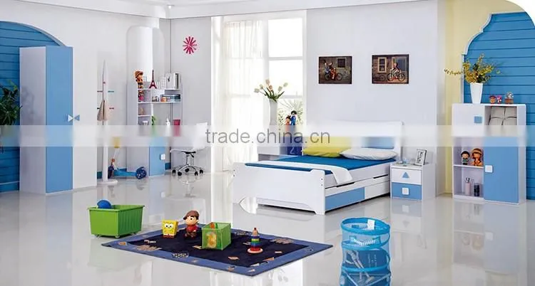 Modern Design Safe Children Furniture Suite including Bed,Desk,Wardrobe,Closet,Cabinet,Side-cabinet