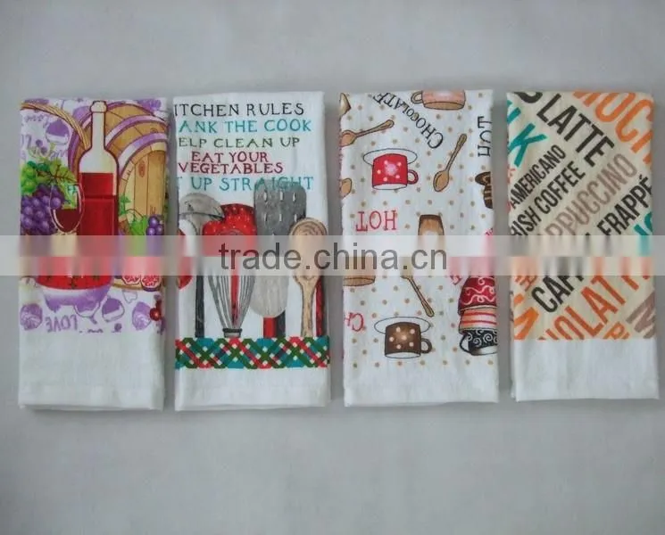 100% cotton terry cloth printed kitchen towels customized printed towel vegetable designs pigment kitchen towel