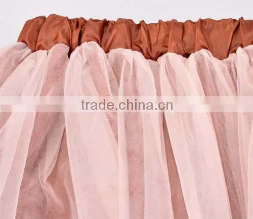 New Fashion Women Girls Mesh Knee Length Multilayer Pleated Casual Solid Sweet Skirt