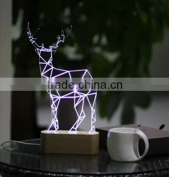 Christmas decoration 5W 3D acrylic LED deer animal light