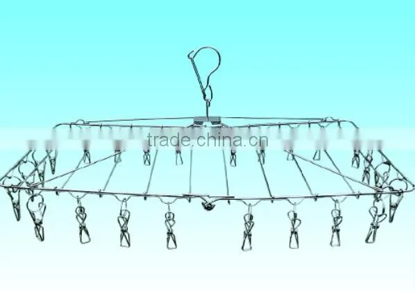 Multifunction Laundry Clothesline Hanging Rack for Drying Clothing Set of 20 Stainless Steel Clothespins Rectangle