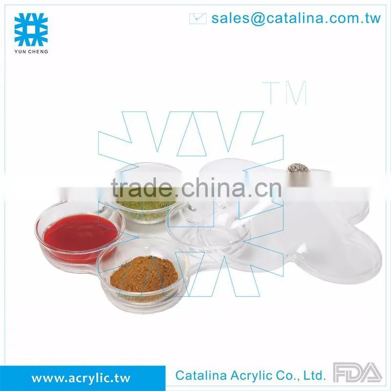 Functional Acrylic Plastic Salt Sugar Pepper tray