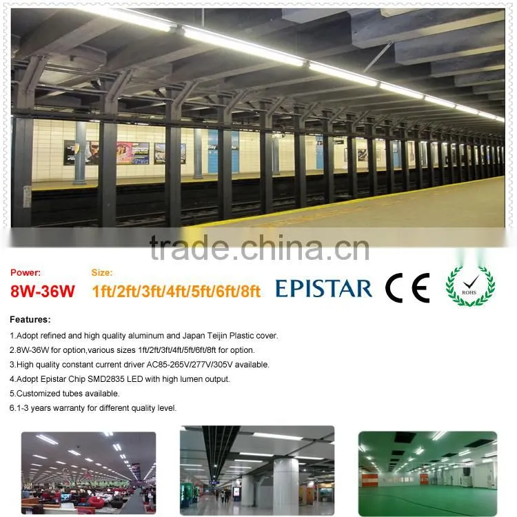 High quality tube8 led GA24 inches 9W 840 G13 tube light AC85-277V/305V design for industrial lighting use