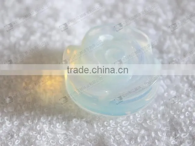Carved flower gemstone ear plugs