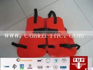 High quality Red PVC foam life jacket 3-piece work life jacket for oil workers
