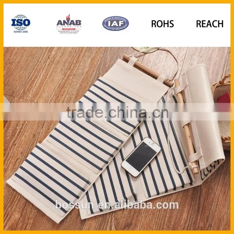 High Quality Low price 100% cotton Canvas Hanging bag Storage Bag wall organizer