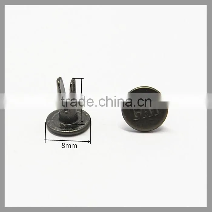 Custom Logo 8mm Metal Shoe Accessories Brass Rivets